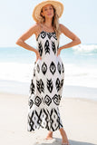 Robe d'été de vacances à imprimé aztèque noir de style occidental