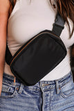 Sac bandoulière zippé imperméable noir 20 x 5 x 14 cm