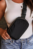 Sac bandoulière zippé imperméable noir 20 x 5 x 14 cm