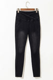 Jeggings noirs extensibles à taille cintrée