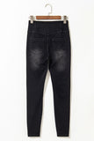 Jeggings noirs extensibles à taille cintrée