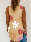 Robe débardeur à imprimé marguerites abricot
