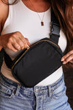 Sac bandoulière zippé imperméable noir 20 x 5 x 14 cm