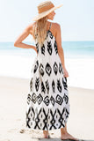 Robe d'été de vacances à imprimé aztèque noir de style occidental