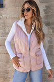 Gilet matelassé doublé en polaire rose