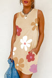 Robe débardeur à imprimé marguerites abricot