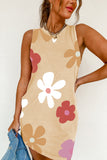 Robe débardeur à imprimé marguerites abricot