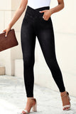 Jeggings noirs extensibles à taille cintrée