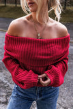 Pull en tricot à épaules dénudées Racing Red