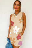 Robe débardeur à imprimé marguerites abricot