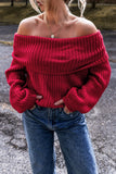 Pull en tricot à épaules dénudées Racing Red