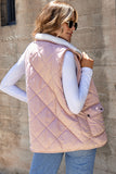 Gilet matelassé doublé en polaire rose