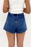 Jupe-short en jean mini à effet drapé bleu Ashleigh