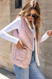 Gilet matelassé doublé en polaire rose